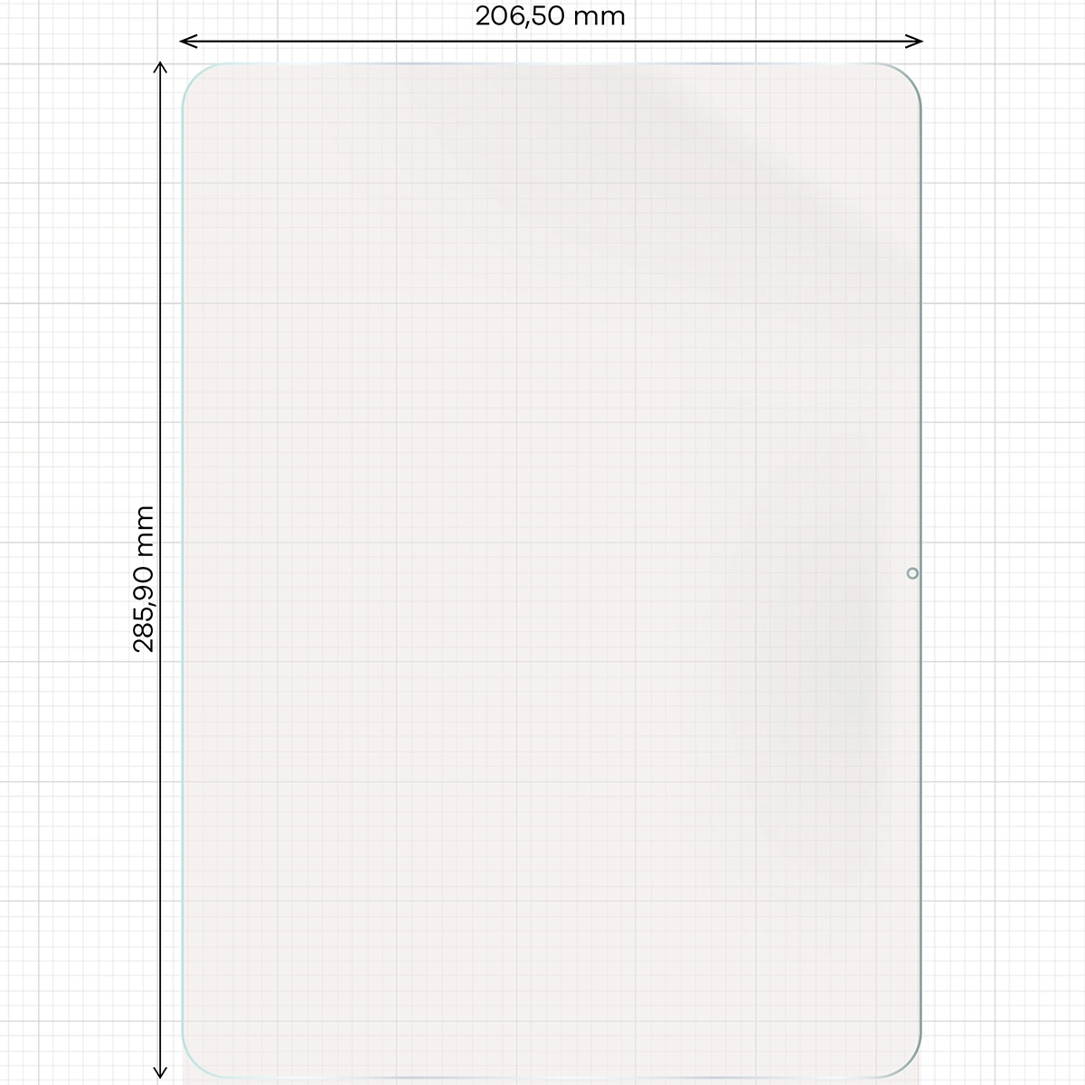 Miarka z wymiarami folii matowej Bizon Tab Film Sun Duo do OnePlus Pad 3